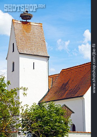 
                Dorfkirche, Storchennest                   