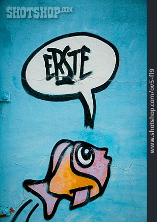 
                Fisch, Sieger, Graffiti, Sprechblase, Erste                   
