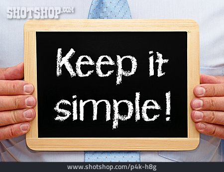 
                Einfach, Vereinfachung, Einfachheit                   