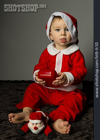 
                Säugling, Weihnachtsmann, Verkleidung, Kostüm                   