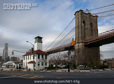 
                New York, Hängebrücke, Brooklyn Bridge                   