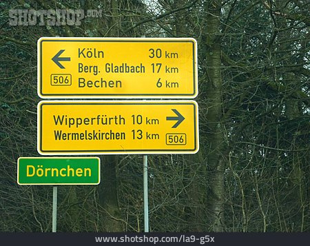 
                Wegweiser, Bundesstraße, 506, Dörnchen                   