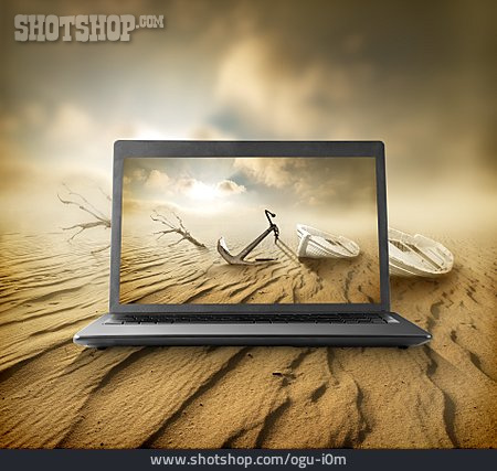 
                Wüste, Sand, Dürre, Laptop                   