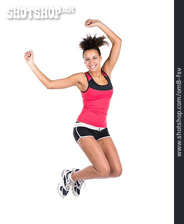 
                Junge Frau, Sport & Fitness, Springen, Vital                   