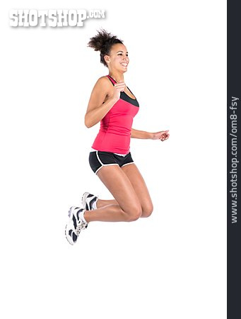 
                Junge Frau, Sport & Fitness, Springen, Vital                   