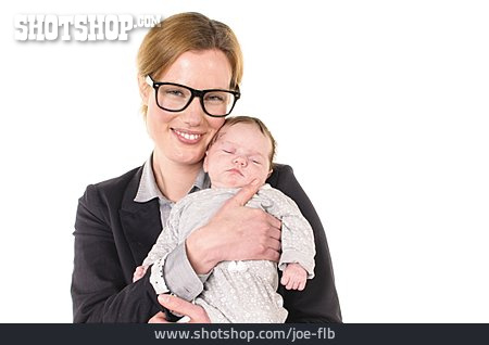 
                Säugling, Baby, Mutter, Geschäftsfrau                   