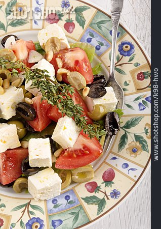 
                Salat, Griechisch, Griechischer Salat                   