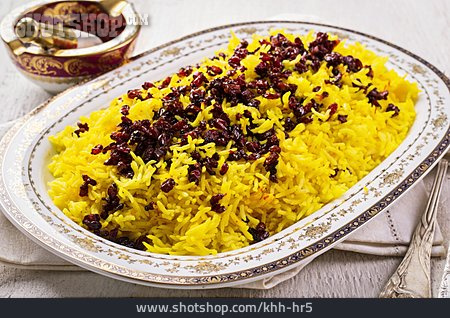 
                Persische Küche, Berberitzenreis, Zereshk Polo                   