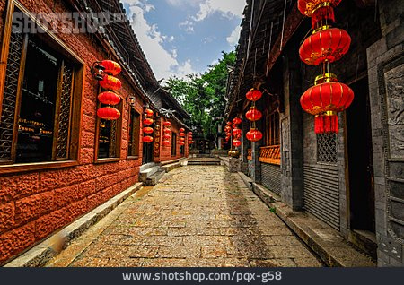 
                Gasse, Häuserreihe, Lijiang                   