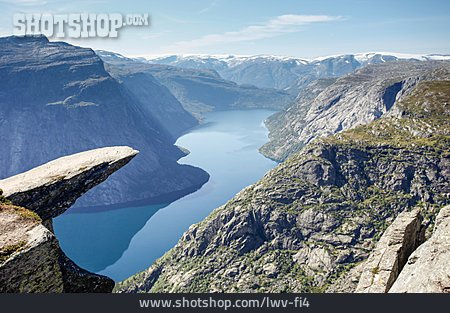 
                Fjord, Trolltunga, Sorfjord, Hardanger                   