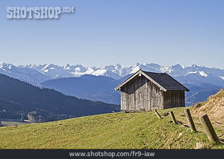 
                Alpen, Holzhütte, Karwendel                   