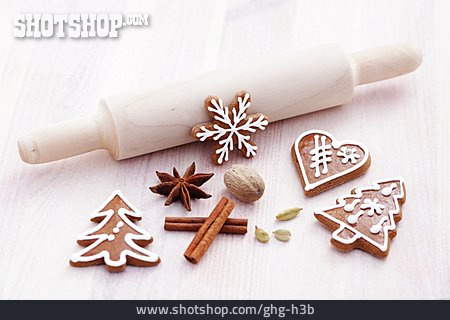 
                Weihnachtsbäckerei, Weihnachtsgebäck, Lebkuchen                   