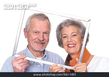 
                Foto, Bilderrahmen, Seniorenpaar                   