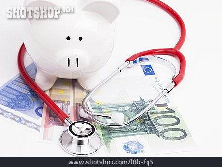 
                Gesundheitskosten, Sparschwein, Stethoskop, Arztkosten                   
