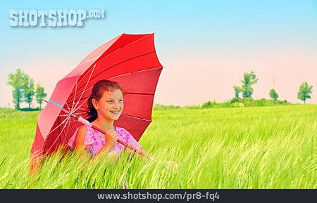 
                Mädchen, Wetter, Regenschirm                   