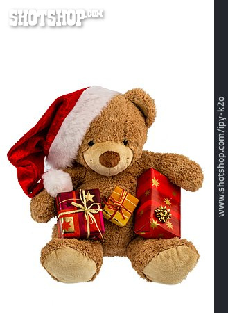 
                Weihnachten, Teddybär, Weihnachtsgeschenk                   
