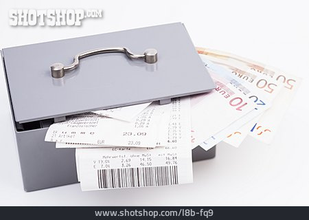 
                Geldscheine, Ausgaben, Geldkassette                   