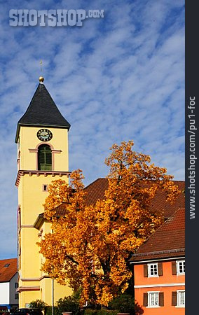 
                Kirche, Karlsbad, Langensteinbach, Weinbrenner-stil                   