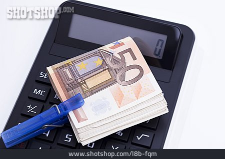 
                Taschenrechner, Kalkulieren, Euro                   