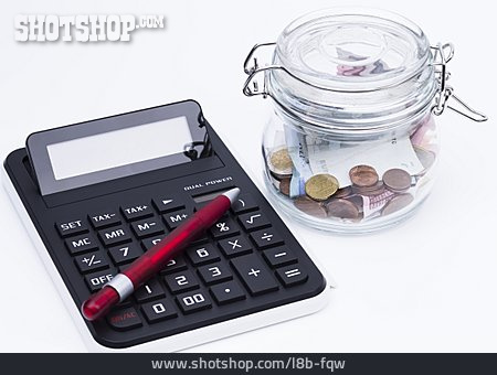 
                Finanzen, Taschenrechner, Kalkulation, Haushaltskosten                   