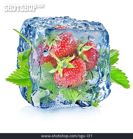 
                Eis, Erdbeere, Eingefroren                   