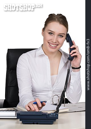 
                Telefonieren, Büroangestellte, Sekretärin, Kundengespräch                   