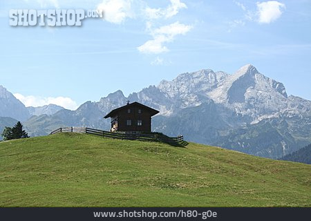 
                Alpen, Zugspitze, Almhütte                   