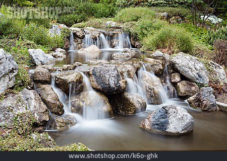 
                Wasserfall, Gestein, Japanischer Garten                   