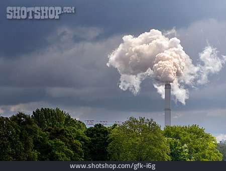 
                Industrie, Umweltverschmutzung, Schornstein, Co2-ausstoß                   