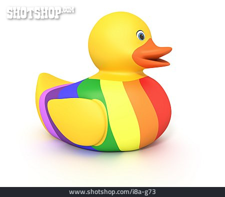 
                Regenbogenfarben, Gummiente, Homosexualität                   