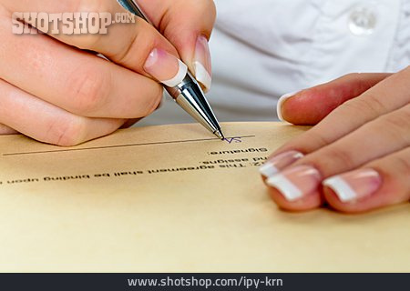 
                Unterschrift, Unterschreiben                   