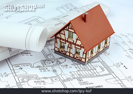 
                Grundriss, Hausbau, Bauplan, Bauzeichnung                   