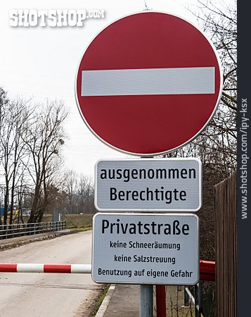 
                Verbot Der Einfahrt, Privatstraße                   