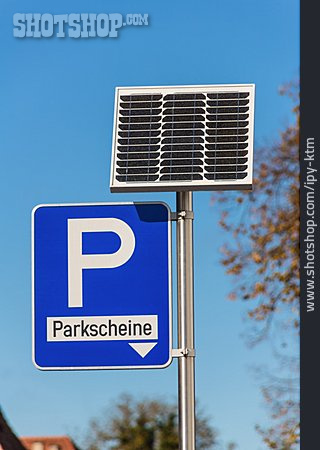 
                Parkplatz, Parkscheinautomat, Solar, Parkticket                   