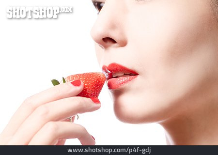 
                Essen, Erdbeere, Mund, Sinnlich                   