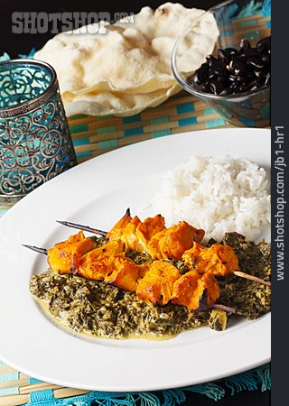 
                Indische Küche, Tandoori, Geflügelspieß                   