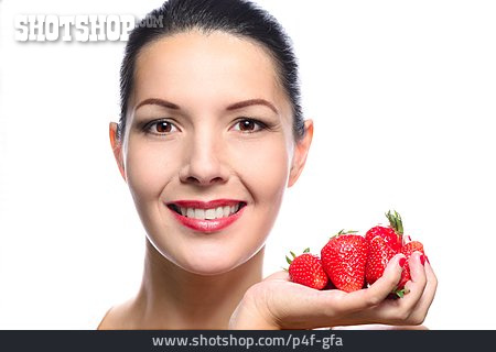 
                Frau, Erdbeere                   