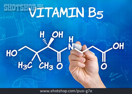 
                Vitamin, Strukturformel, Pantothensäure, B5                   