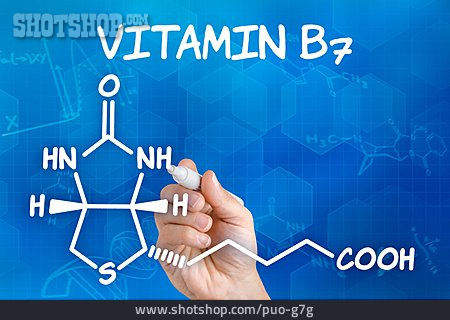 
                Vitamin, Strukturformel, B7, Biotin                   