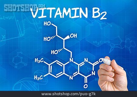 
                Vitamin, Strukturformel, Riboflavin, B2                   