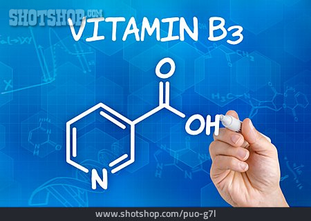 
                Vitamin, Strukturformel, Nicotinsäure, B3                   