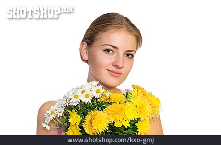 
                Teenager, Blumenstrauß, Verliebt                   