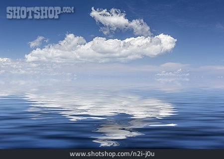 
                Meer, Wasserspiegelung, Mittelmeer                   