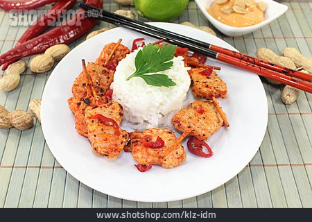 
                Asiatische Küche, Hühnerspieß                   
