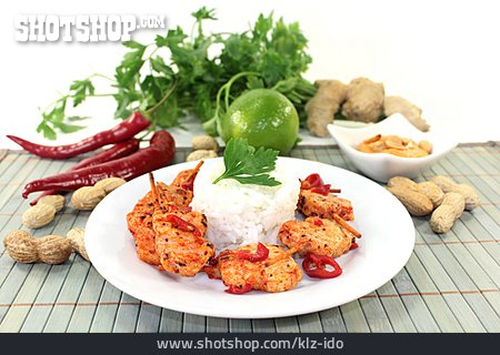 
                Asiatische Küche, Hühnerspieß                   