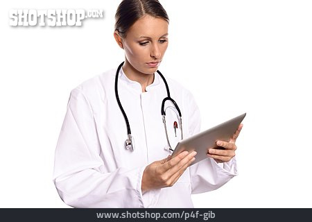 
                ärztin, Patientenakten, Tablet-pc                   