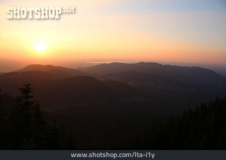 
                Sonnenuntergang, Abenddämmerung, Aussicht, Alpenvorland                   
