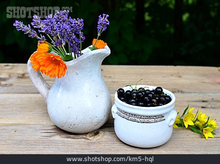 
                Schwarze Johannisbeere, Lavendel, Ringelblume                   