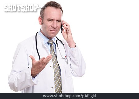 
                Arzt, Telefonieren, Gestikulieren                   