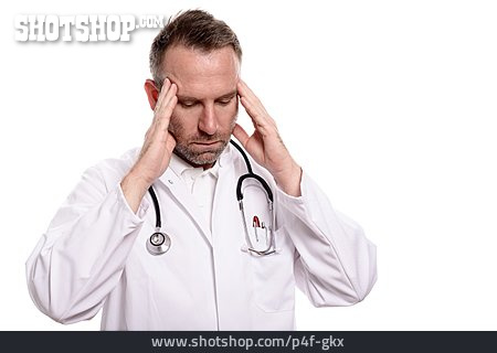 
                Arzt, Kopfschmerzen, Gestresst                   